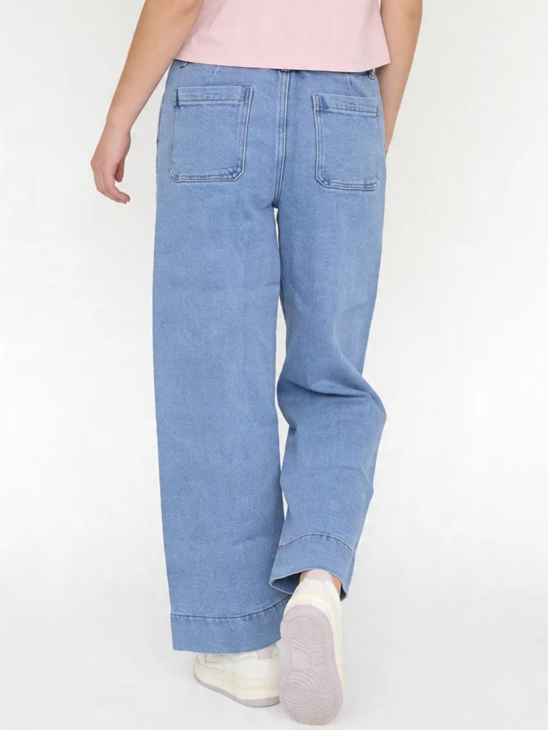Y&F Kids Girls Light Blue Wide Leg Jeans - Image 2