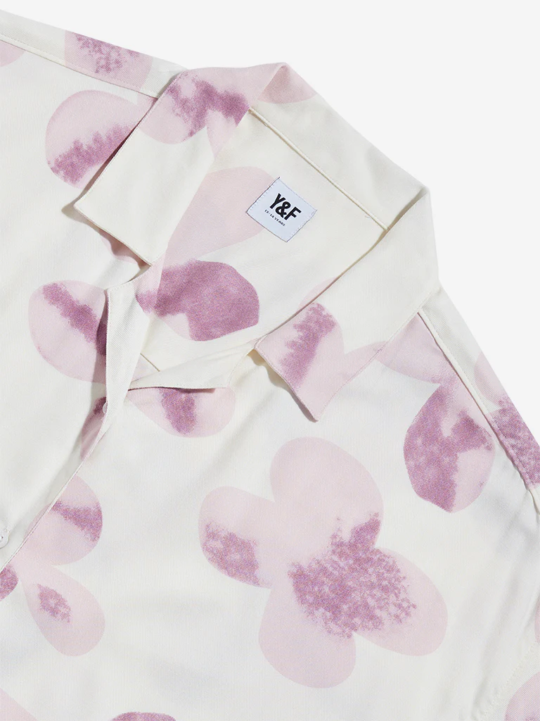 Y&F Kids Girls Pink Printed Design Cotton Shirt - Image 3