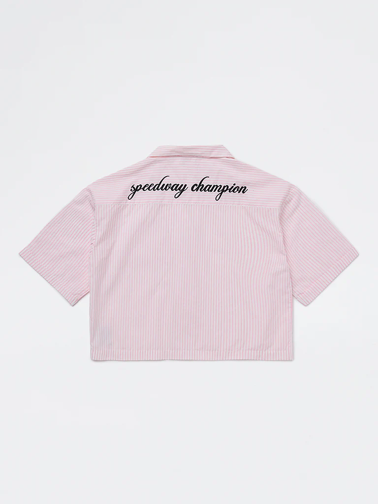 Y&F Kids Girls Pink Striped Cotton Shirt - Image 2