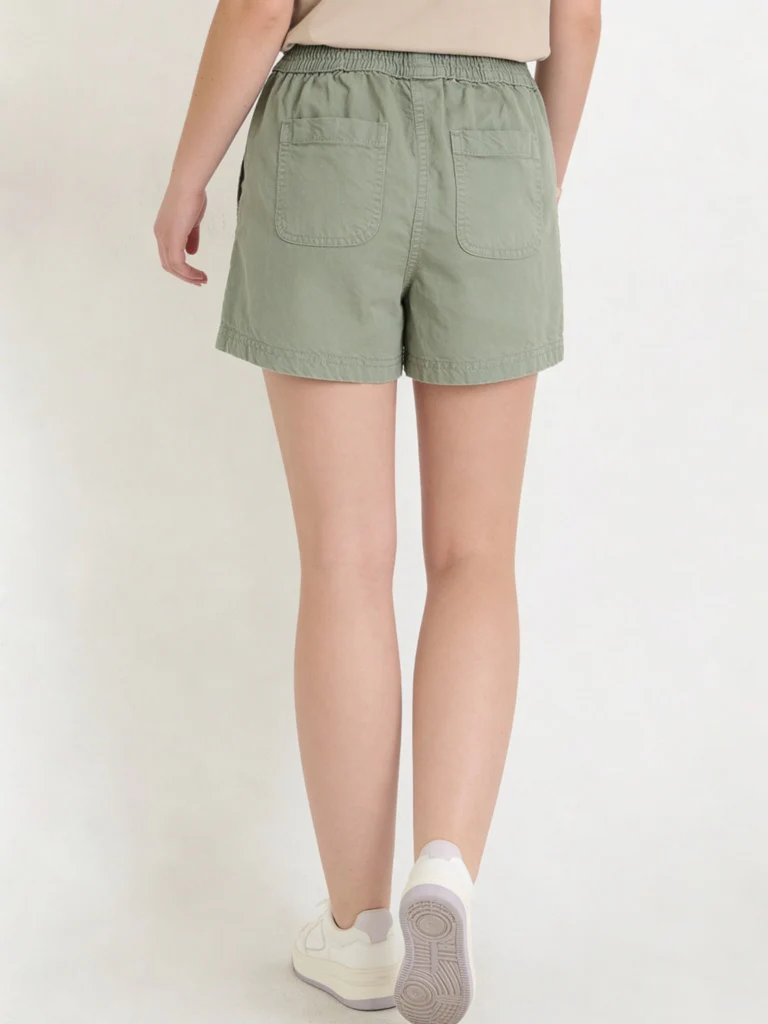 Y&F Kids Girls Sage High-Rise Cotton Shorts - Image 3