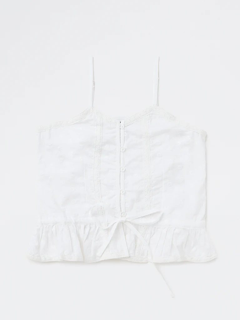 Y&F Kids Girls White Embroidered Cotton Top - Image 3