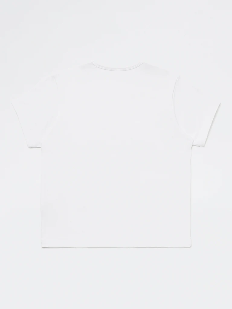 Y&F Kids Girls White Floral Embroidered Cotton-Blend T-Shirt - Image 2