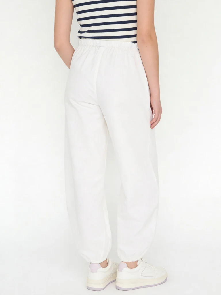 Y&F Kids Girls White High-Rise Harem Cotton Pants - Image 2