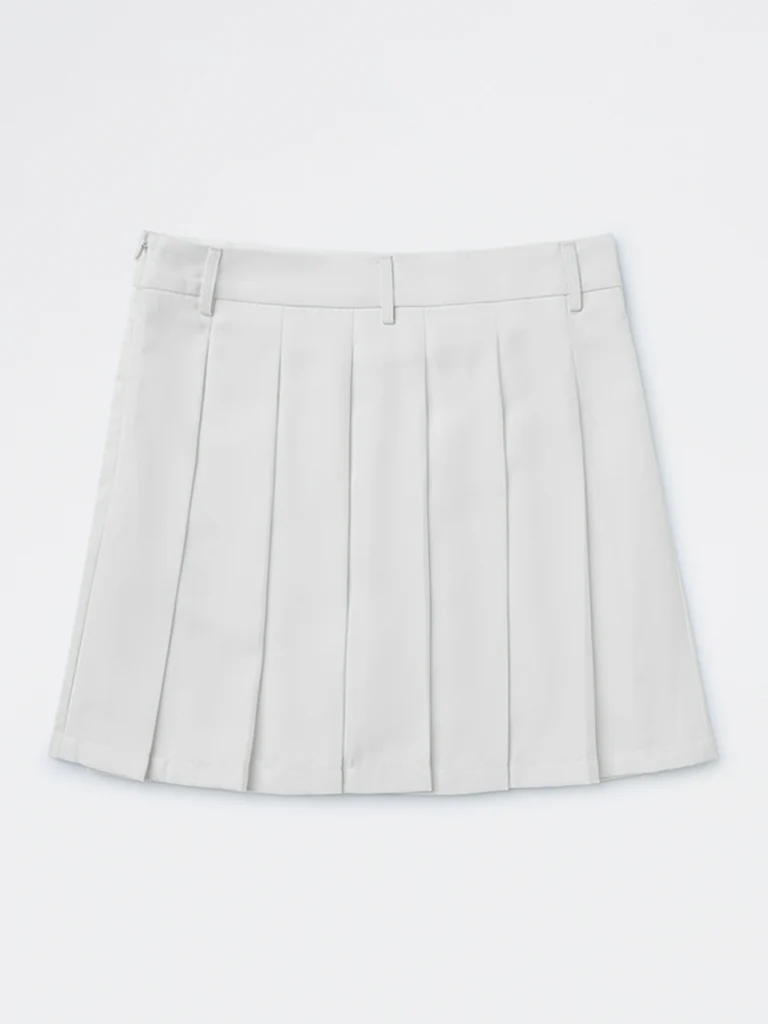 Y&F Kids Girls White Pleated High-Rise Skirt - Image 2