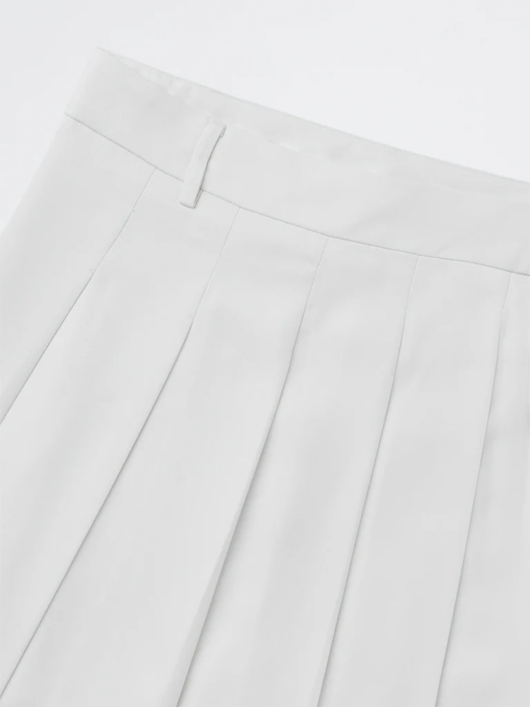 Y&F Kids Girls White Pleated High-Rise Skirt - Image 3