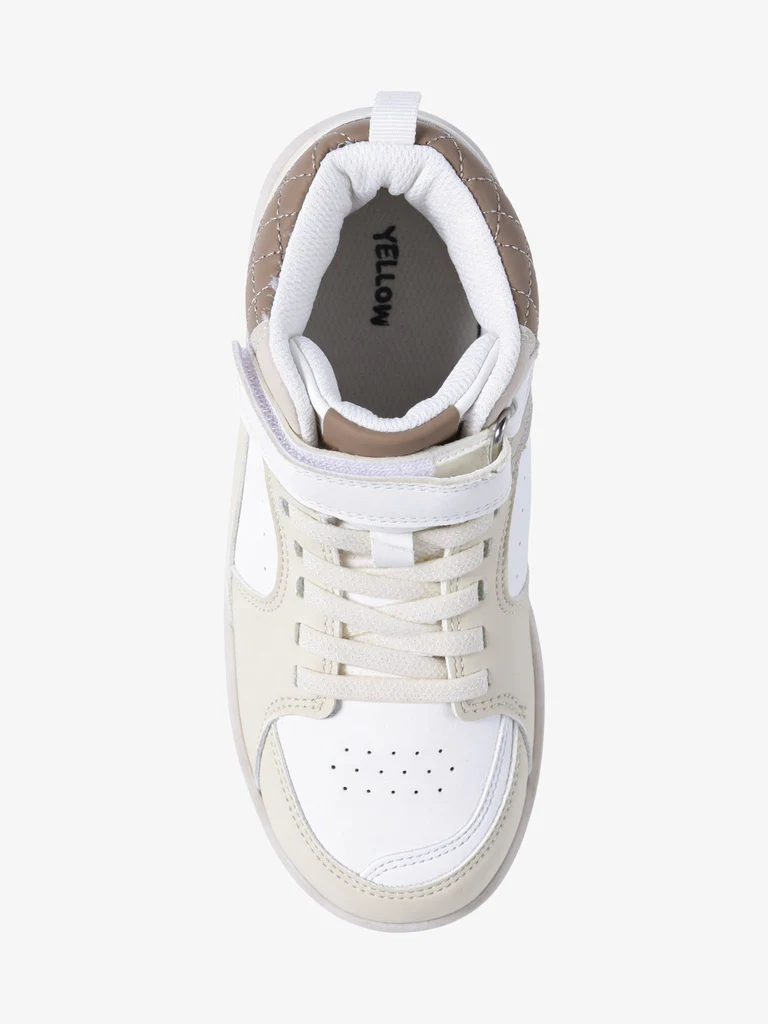Yellow Beige High-Top Sneakers