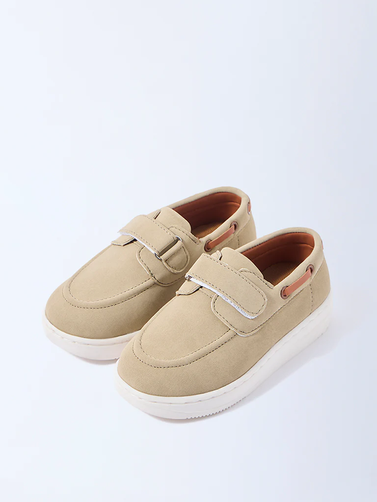 Yellow Beige Velcro Strap Shoes - Image 2