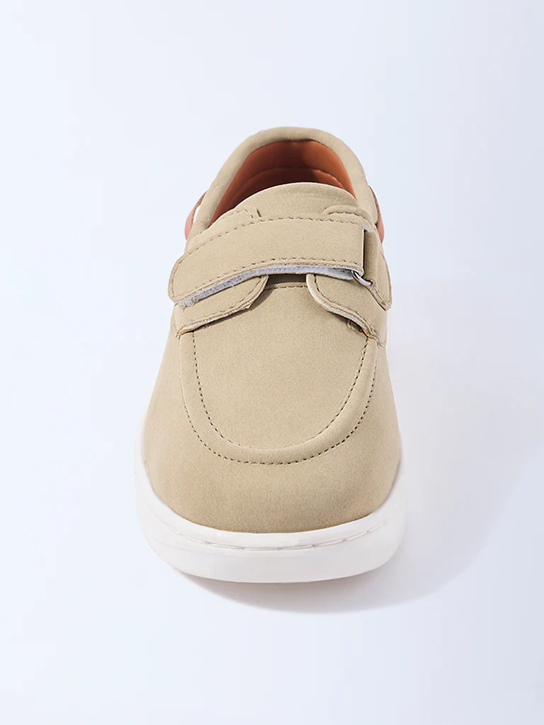 Yellow Beige Velcro Strap Shoes - Image 3
