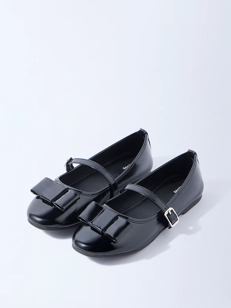 Yellow Black Bow-Detailed Mary Jane Shoes - Image 2