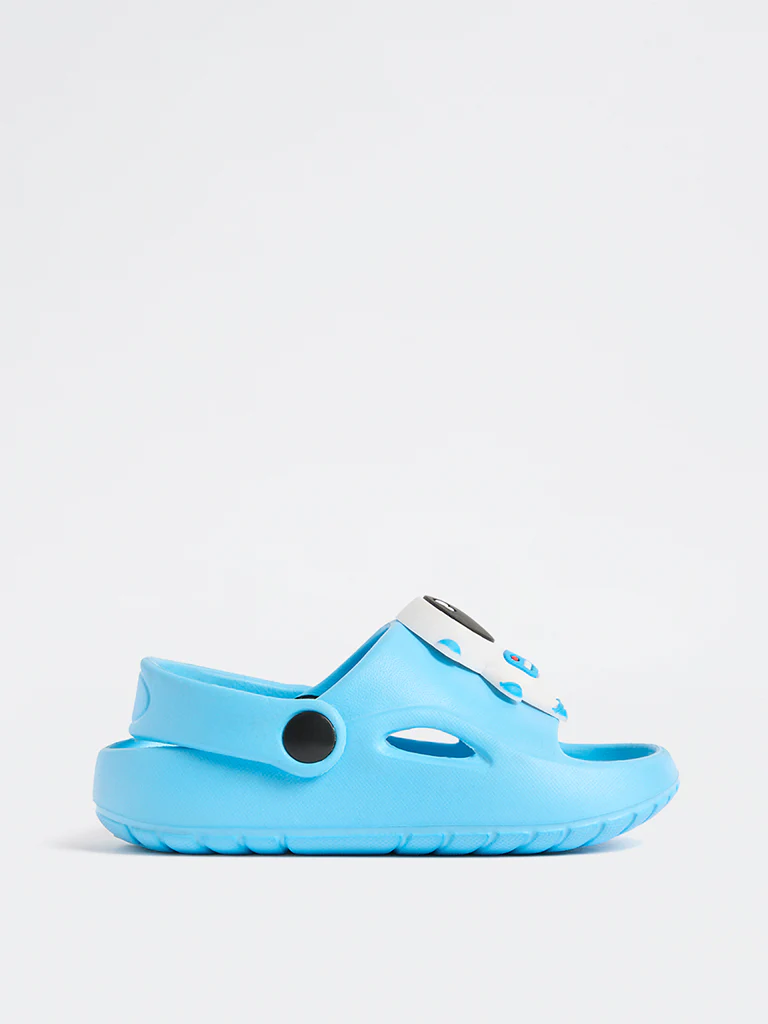 Yellow Blue Applique-Detailed Clogs