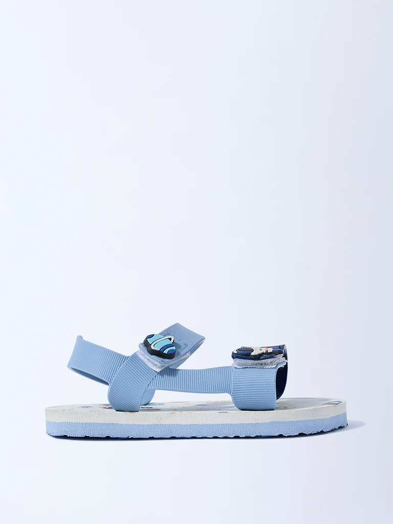 Yellow Blue Space-Inspired Sandals