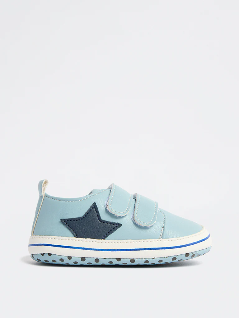 Yellow Light Blue Velcro Sneakers