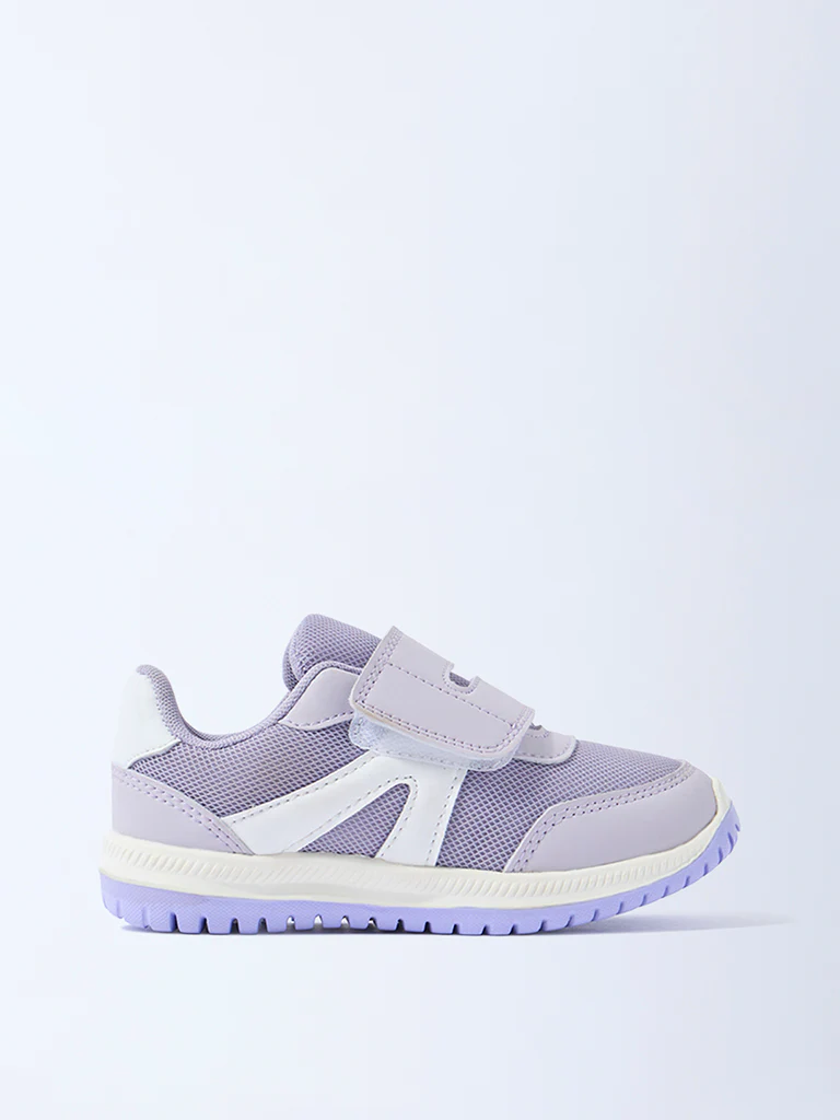 Yellow Lilac Mesh Detailed Sneakers