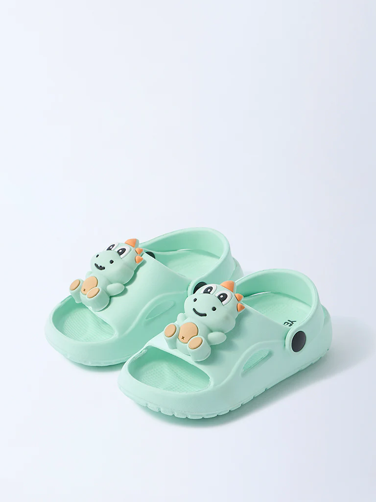 Yellow Mint Dinosaur-Themed Clogs - Image 2