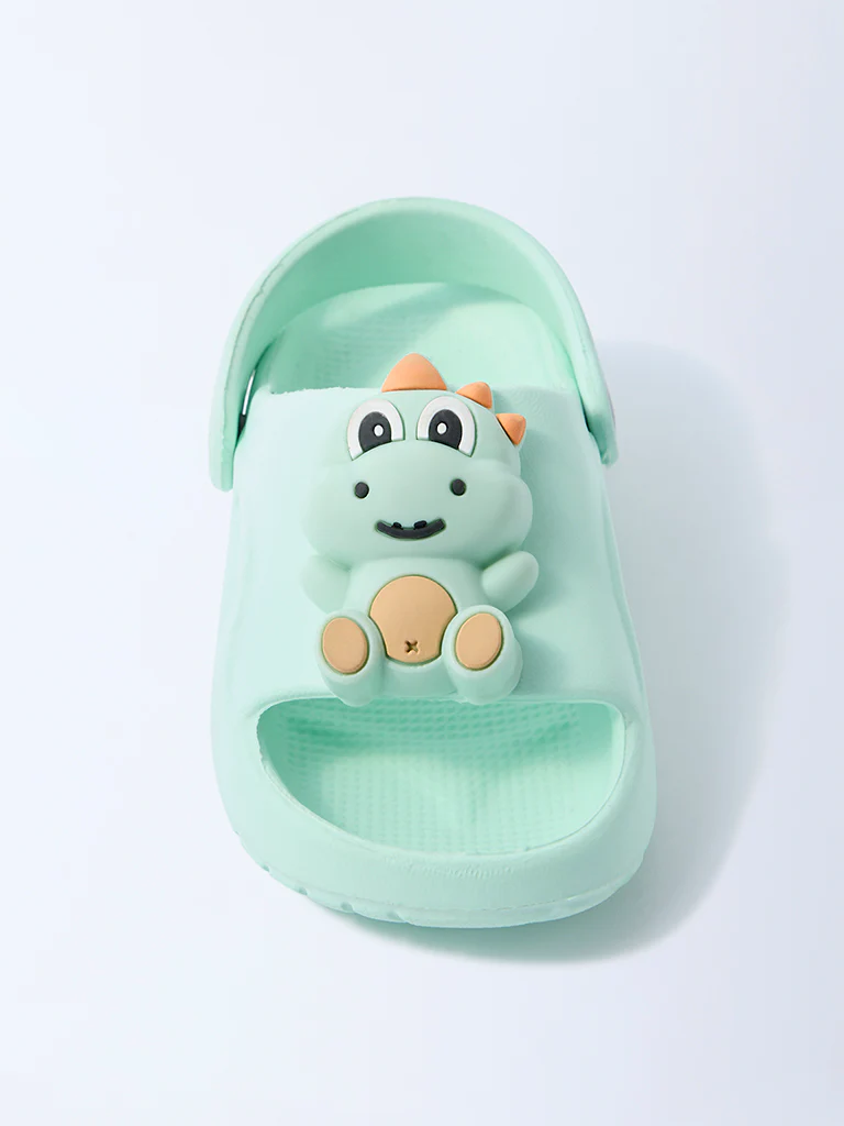 Yellow Mint Dinosaur-Themed Clogs - Image 3