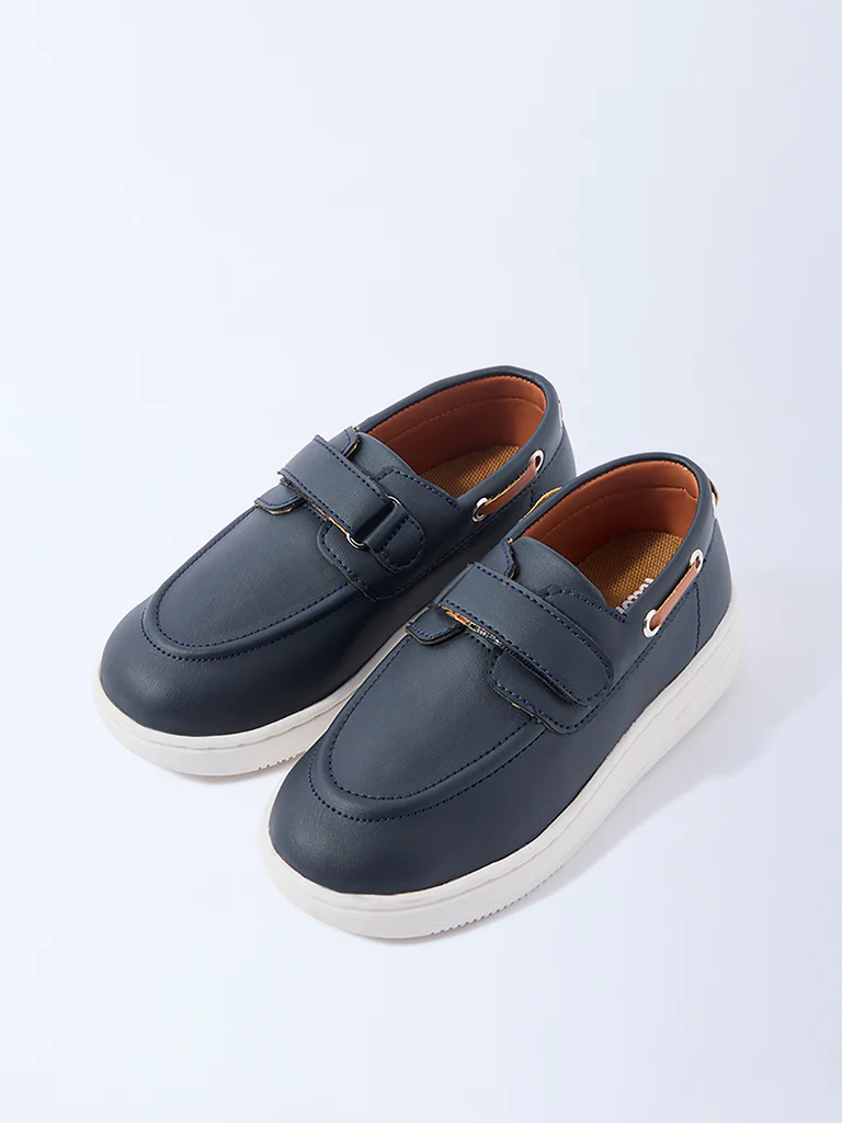 Yellow Navy Velcro Strap Shoes - Image 2