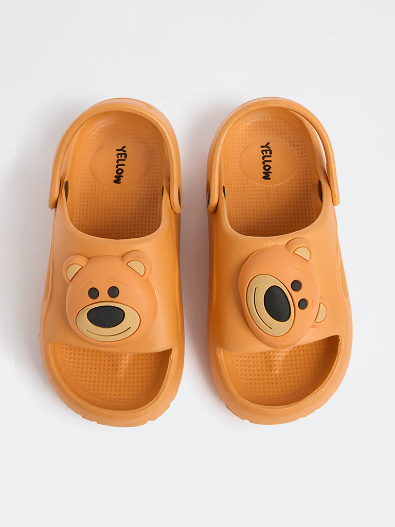 Yellow Orange Bear-Applique Clogs - Image 2