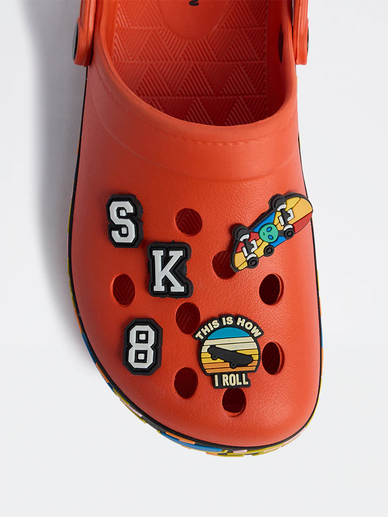 Yellow Orange Skateboard-Themed Clogs - Image 3
