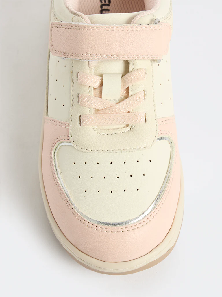 Yellow Pink Colour-Blocked Sneakers - Image 3