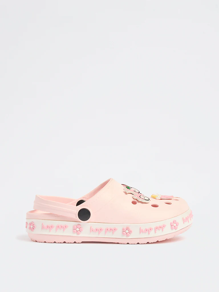 Yellow Pink Ice-Cream Applique Clogs