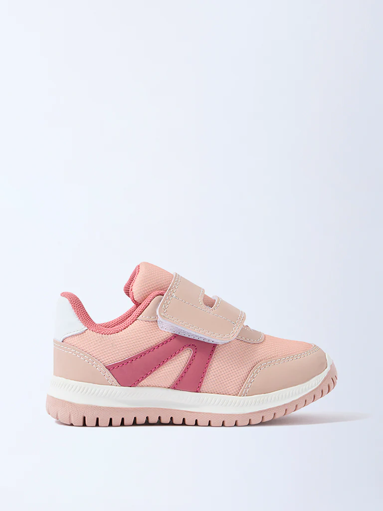Yellow Pink Mesh Detailed Sneakers