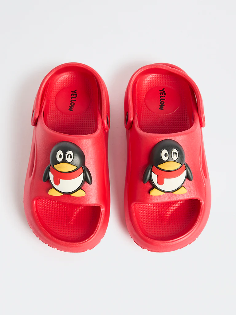 Yellow Red Applique-Detailed Clogs - Image 2