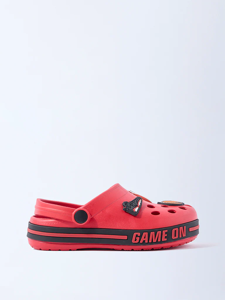 Yellow Red Basketball-Themed Clogs