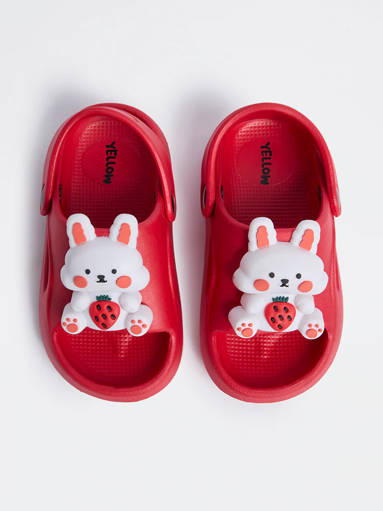 Yellow Red Bunny-Applique Clogs - Image 2