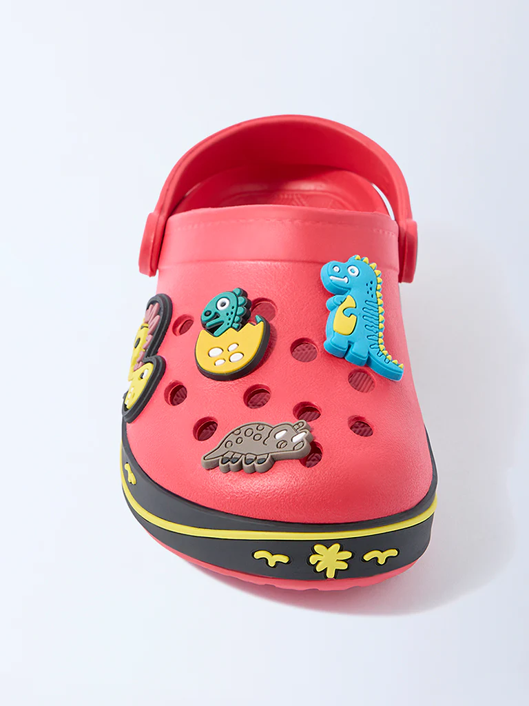 Yellow Red Dinosaur-Themed Clogs - Image 3