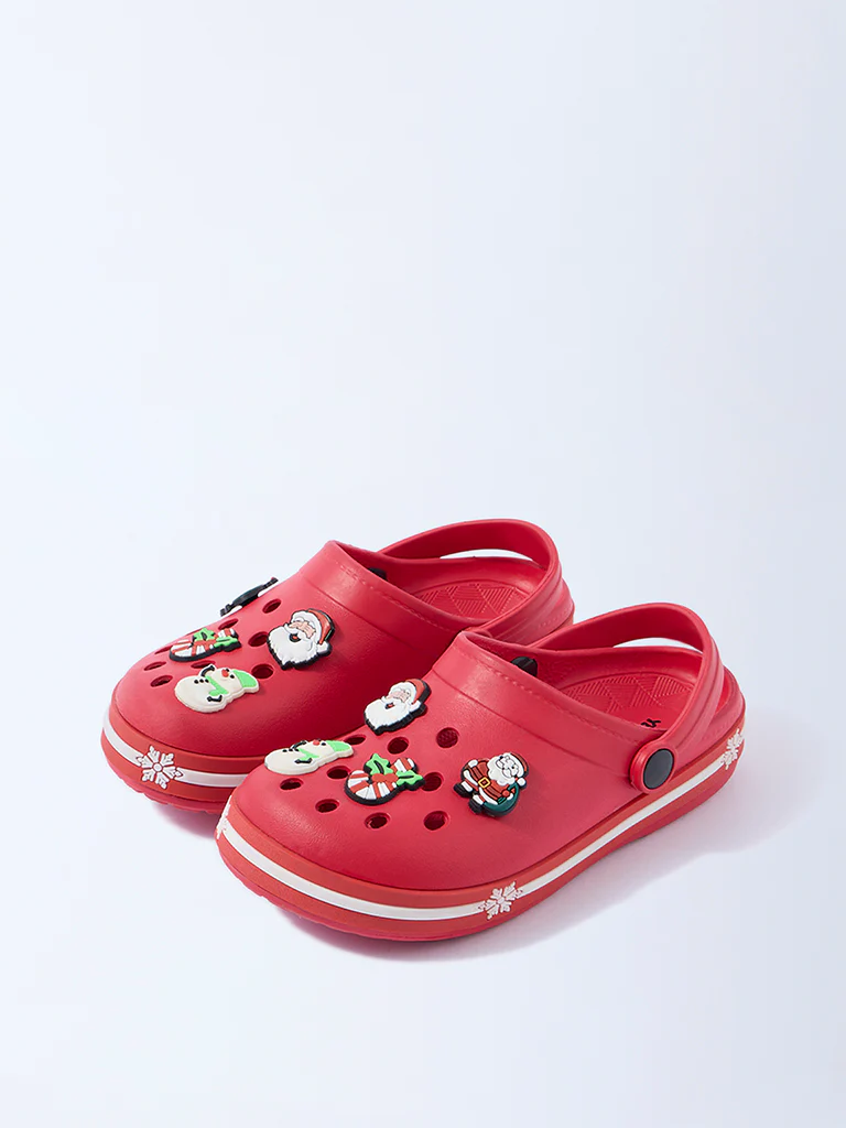 Yellow Red Winter-Themed Clogs - Image 2