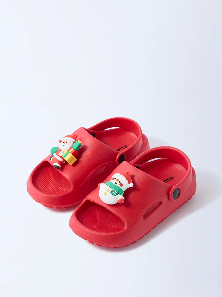 Yellow Red Winter-Themed Clogs - Image 2