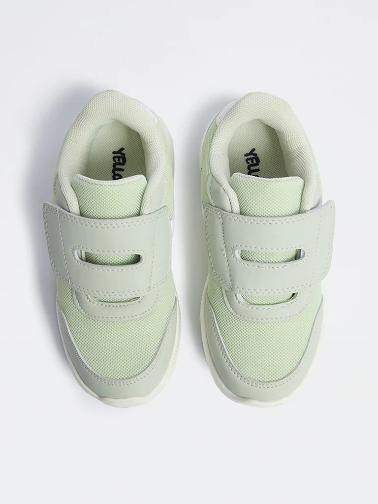 Yellow Sage Mesh-Detailed Strap-On Sneakers - Image 2