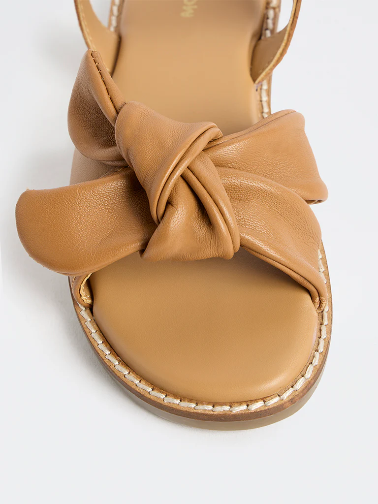 Yellow Tan Bow-Design Sandals - Image 3