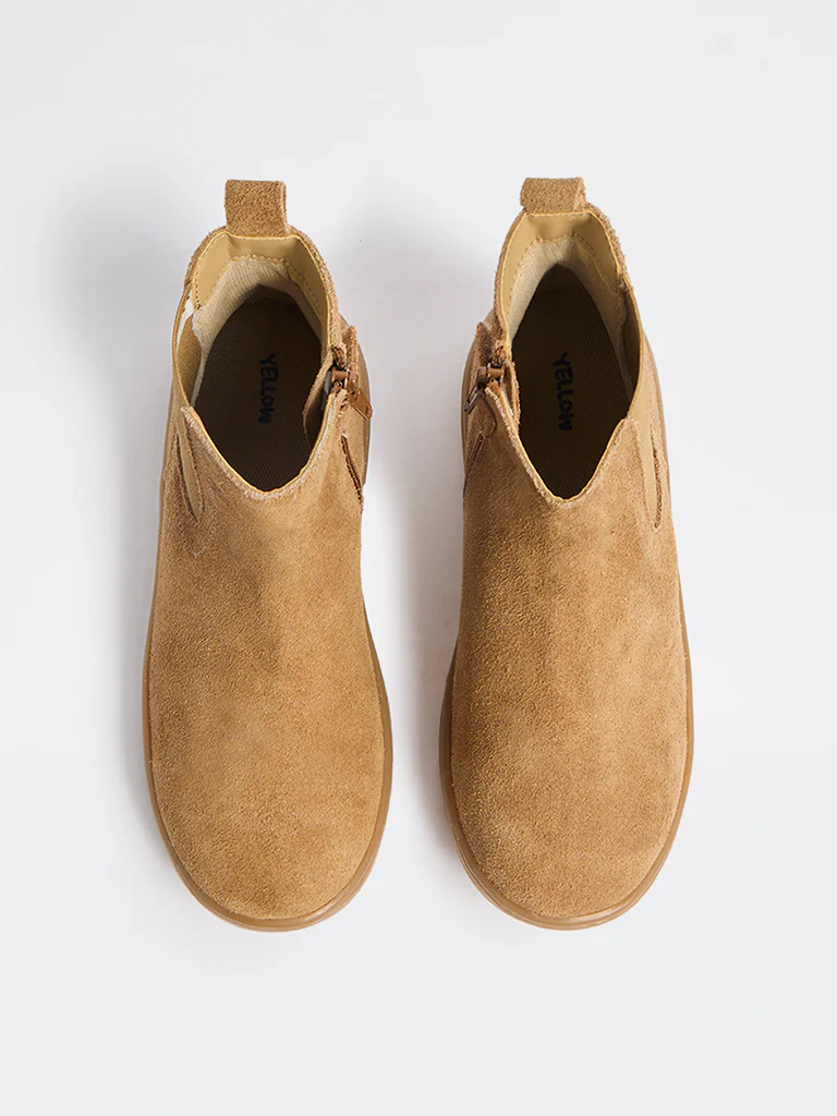 Yellow Tan Suede Boots - Image 2