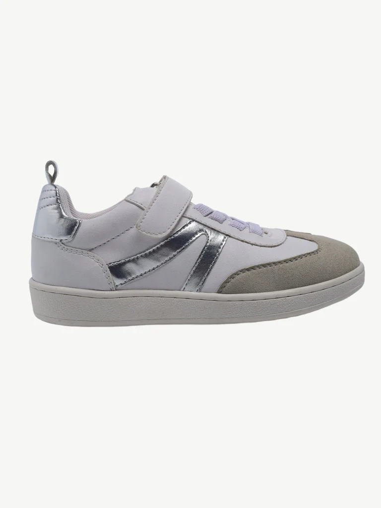 Yellow White and Silver Sparkle Deatiled Velcro Strap Sneakers