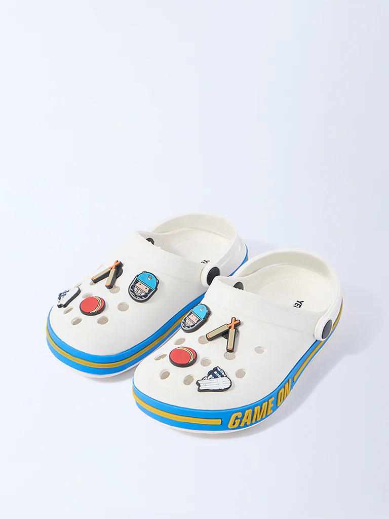 Yellow White Cricket Applique-Detailed Clogs - Image 2
