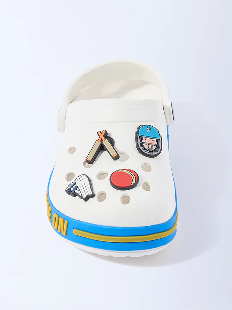Yellow White Cricket Applique-Detailed Clogs - Image 3
