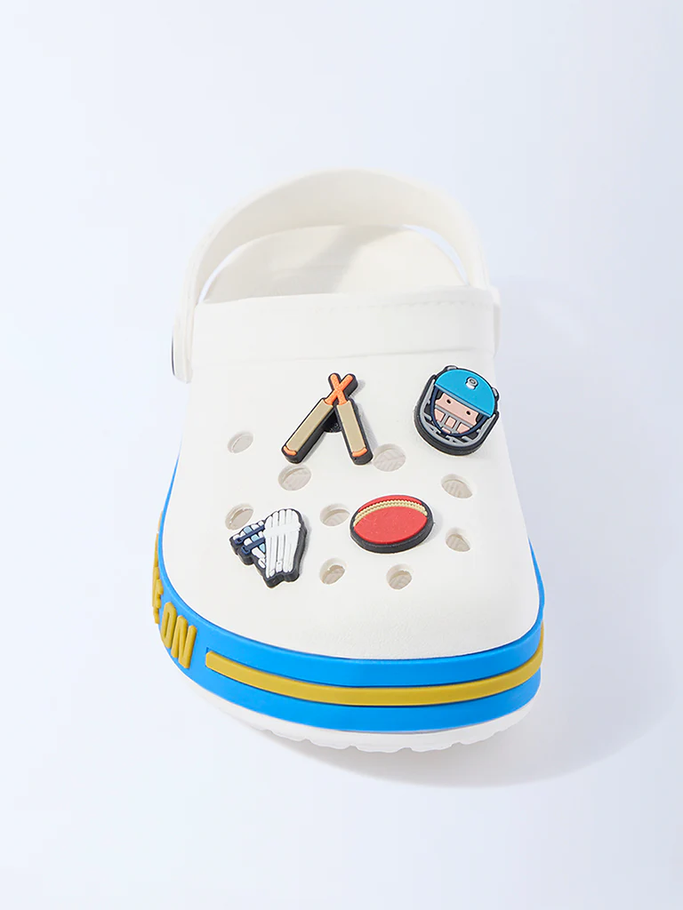 Yellow White Cricket-Themed Clogs - Image 3
