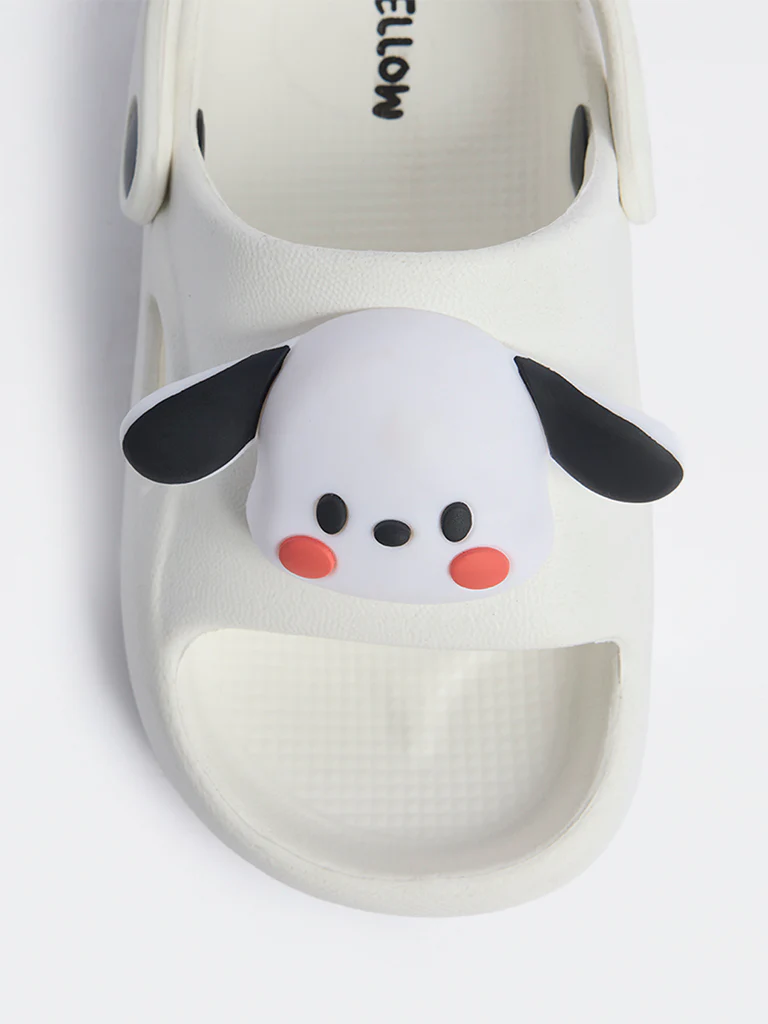 Yellow White Dog-Applique Clogs - Image 3