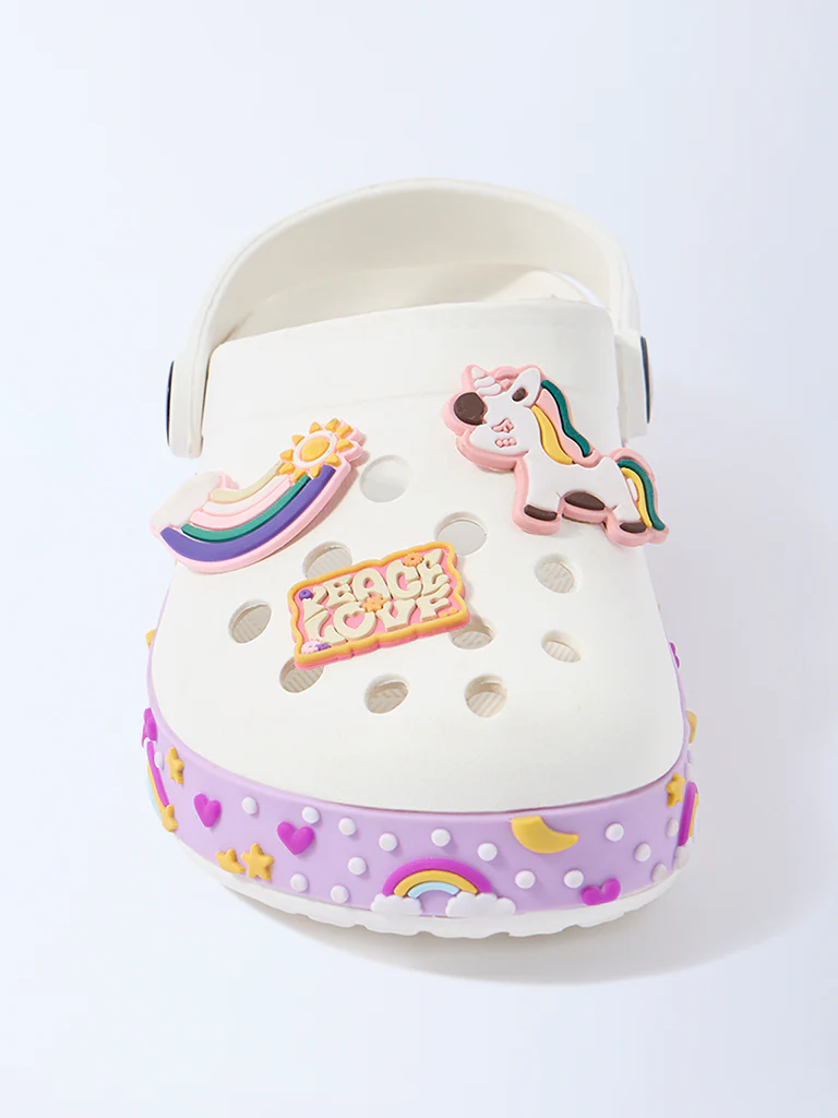 Yellow White Unicorn-Themed Clogs - Image 3