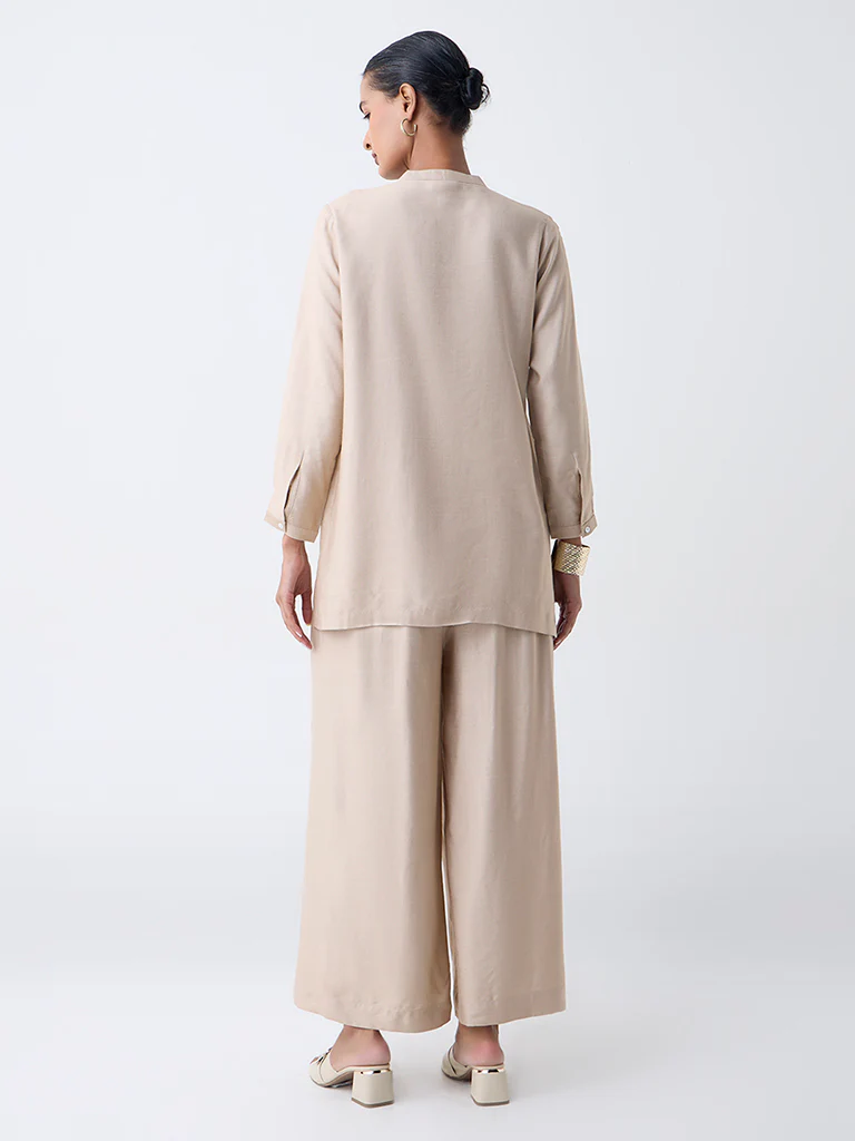 Zuba Beige Embroidered Tunic - Image 4