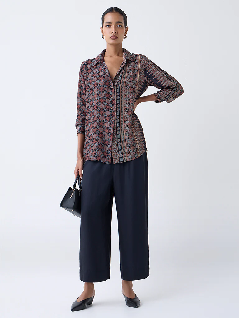 Zuba Black Solid Pants - Image 2