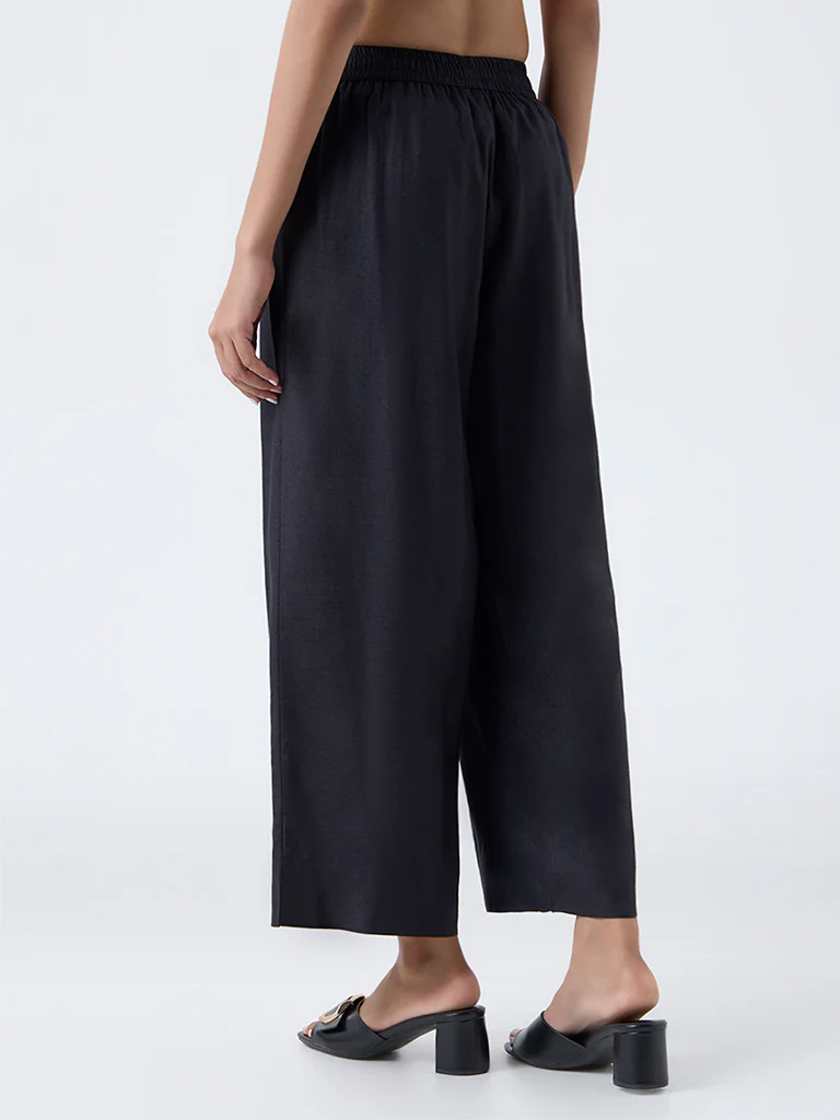 Zuba Black Solid Pants - Image 4