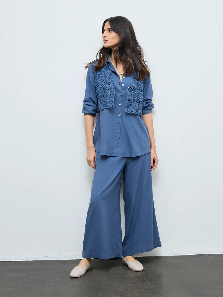 Zuba Blue Crochet Top