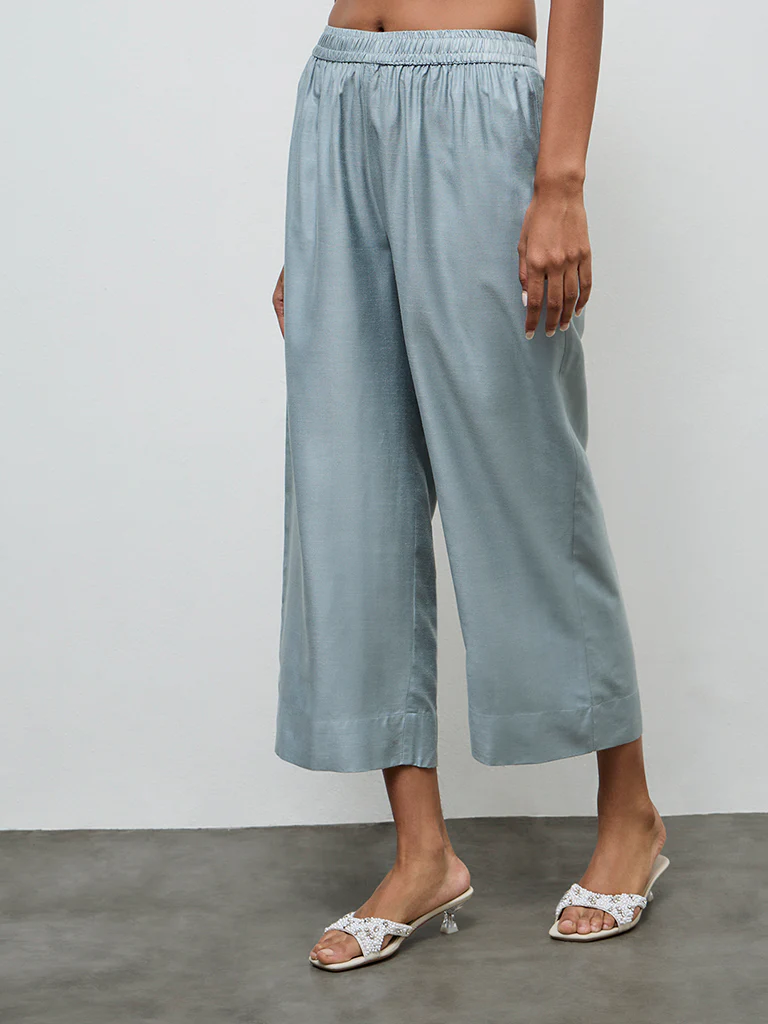 Zuba Dusty Blue Solid Pants
