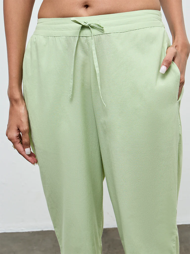 Zuba Green Cotton Pants - Image 3