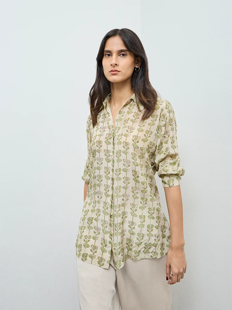 Zuba Green Floral Tunic - Image 2
