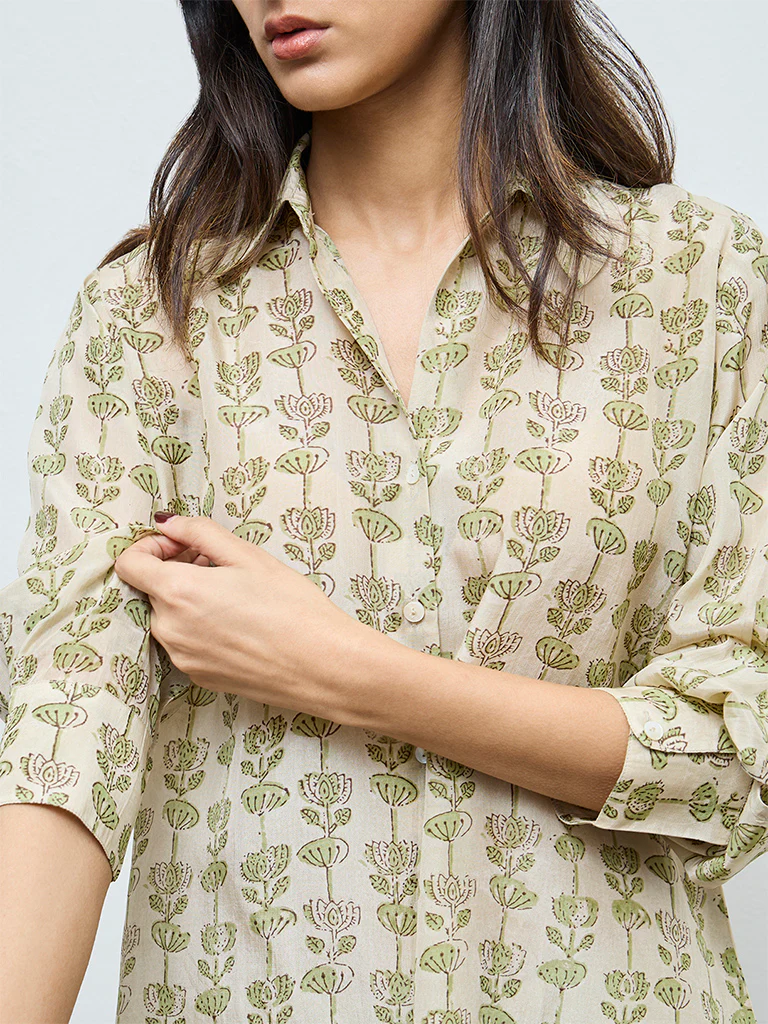 Zuba Green Floral Tunic - Image 3