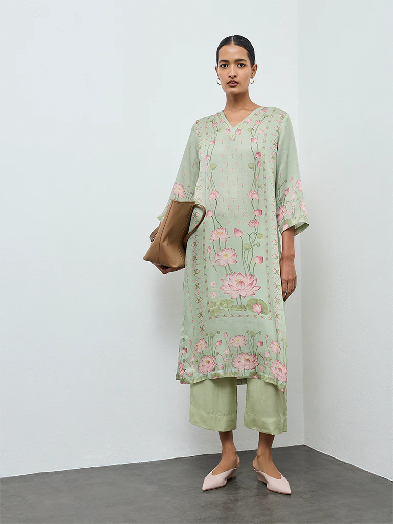 Zuba Green Solid Pants - Image 2