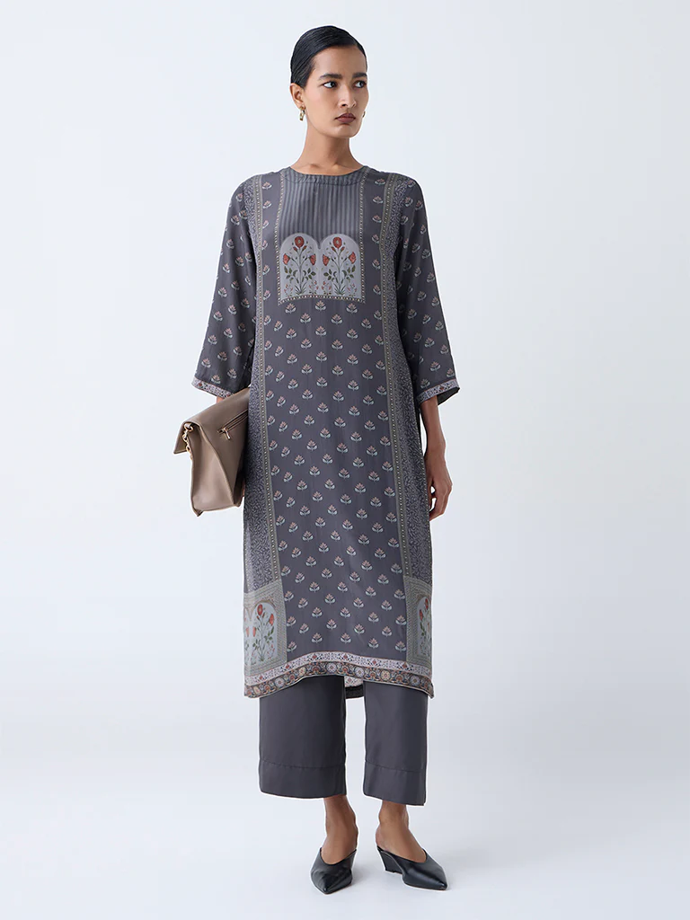 Zuba Grey Solid Pants - Image 2